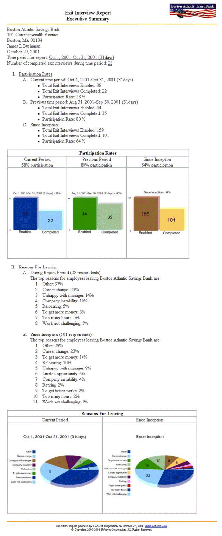 Nobscot's Executive Report