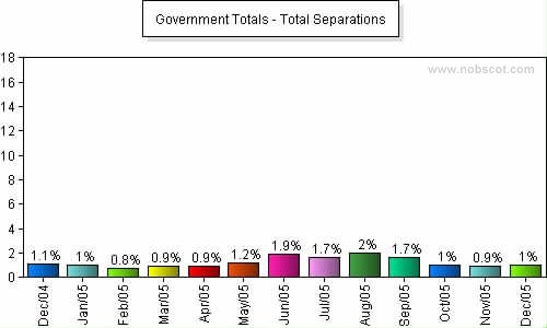 Government Monthly Employee Turnover Rates - Total Separations