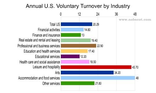 Employee Turnover Rates - Voluntary by Industry (Dec/01 - Nov/02)